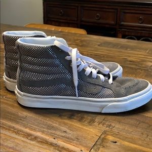 Vans Sk8-Hi gray silver metallic suede hightop sz9
